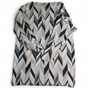 Trina Turk XXL Gina Metallic Chevron Dress 2XL 3XL Bracelet Sleeve Swing